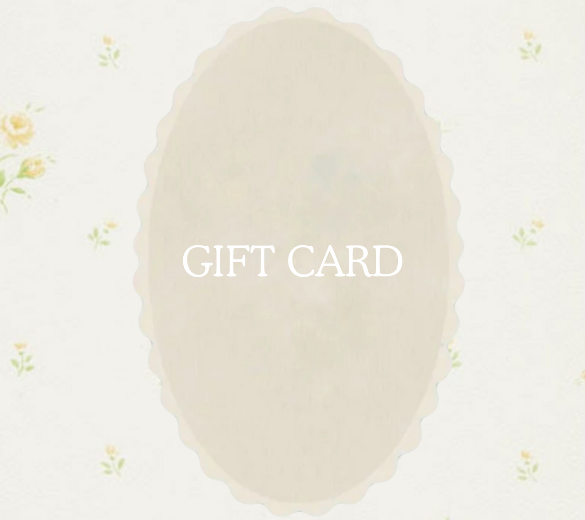 Gift card with floral pattern on a white background